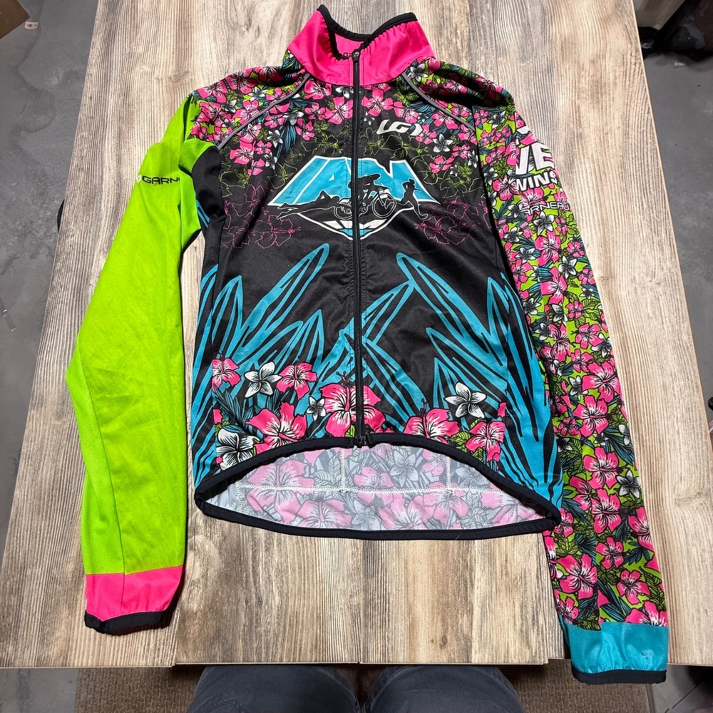 Modern Louis Garneau Cycling Jersey Floral Pink Green Love Wins Boho